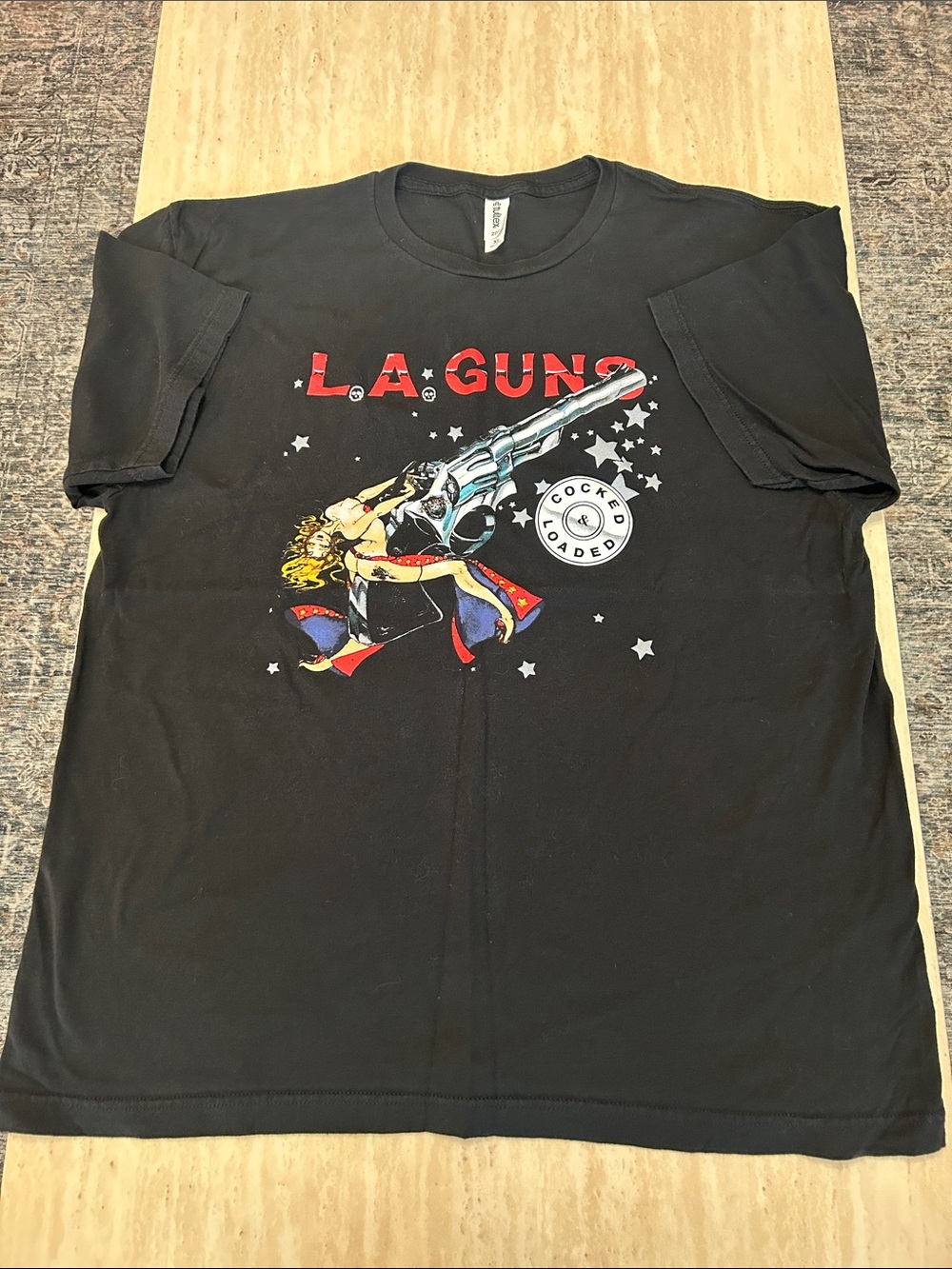 Tultex Black Graphic Tee with Red Lettering
